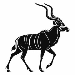 kudu black silhouette icon vector