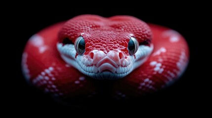 Fototapeta premium Close-up of a vibrant red snake