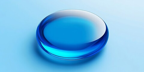 Blue glass lens ball orb sphere circle round shape object liquid clear transparent light reflection surface