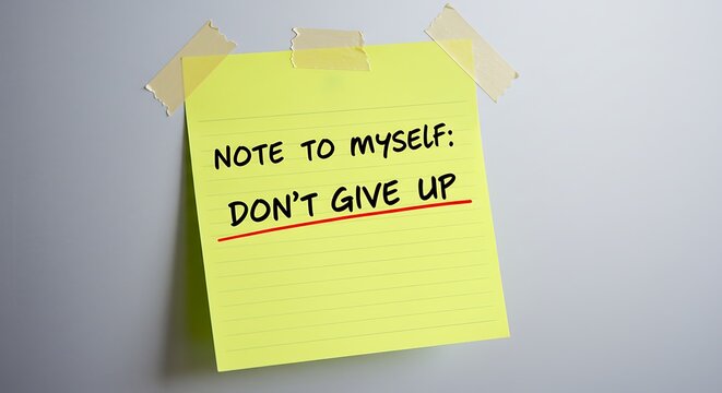 Motivational Note Dont Give Up Inspiration Reminder