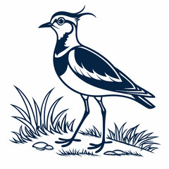 Lapwing silhouette icon vector