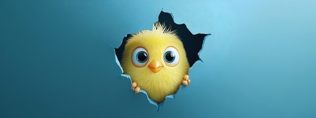 Yellow chick cute animal baby bird easter spring adorable cartoon easter chick wallpaper background image