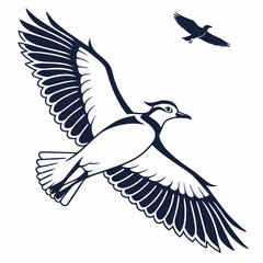 Lapwing silhouette icon vector