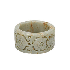 Exquisite jade bracelet with intricate carvings showcasing elegance and craftsmanship Perfect for luxury and beauty concepts