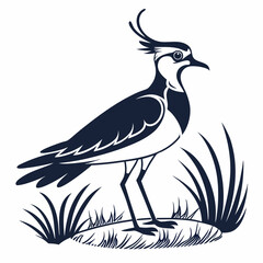 Lapwing silhouette icon vector