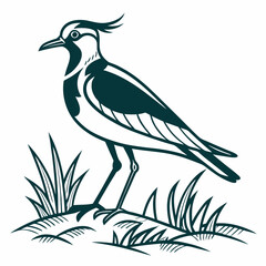 Lapwing silhouette icon vector