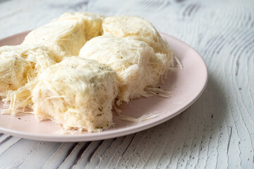 Turkish Sweet turkey Cuisine. Pismaniye White Halva Close-Up