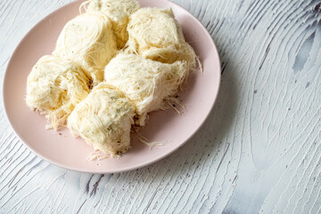 Turkish Sweet turkey Cuisine. Pismaniye White Halva Close-Up