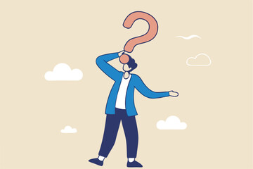 Anonymous businessman person, candidate or mention employee, who is this man, uncertainty, important person or unknown concept, anonymous businessman with question mark head unknown person.