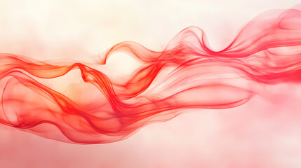Soft red smoke flowing gently in the background, creating a surreal and dreamlike haze with graceful curves and fluid movement. watercolor illustration. Surreal Haze. Illustration