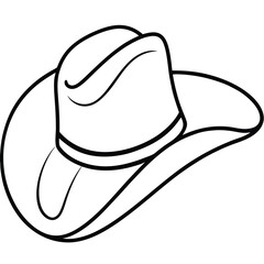 Cowboy Hat Line Art Vector