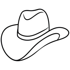 Cowboy Hat Line Art Vector