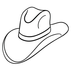 Cowboy Hat Line Art Vector