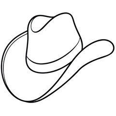 Cowboy Hat Line Art Vector