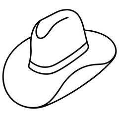Cowboy Hat Line Art Vector