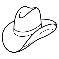 Cowboy Hat Line Art Vector