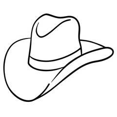 Cowboy Hat Line Art Vector