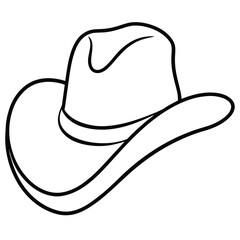 Cowboy Hat Line Art Vector