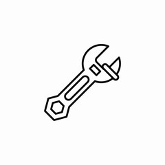adjustable spanner icon sign vector