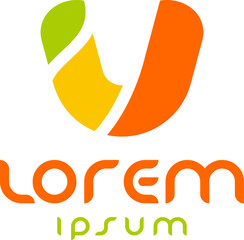 Abstract Simple Colorful Letter V Logo Template