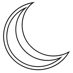 Crescent Moon Line Art Vector