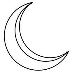 Crescent Moon Line Art Vector