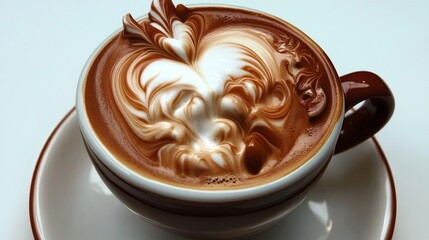 Beautifully Crafted Cup of Coffee with a Heart-Shaped Latte Art