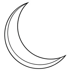 Crescent Moon Line Art Vector
