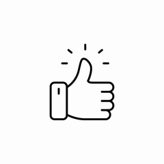thumbs up content icon sign vector