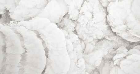 Textured white cloud formation. Close-up, sculptural detail in a monochromatic 3D render. Dynamic and abstract....
