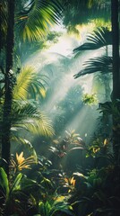 Lush jungle path bathed in sunlight (1)
