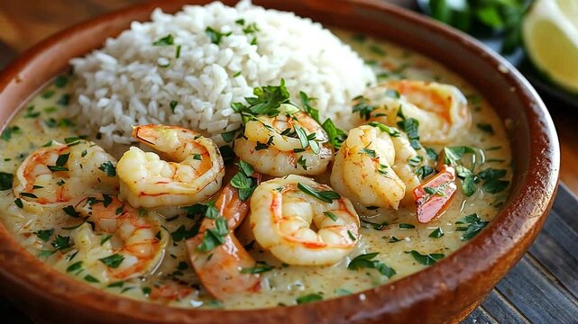 bob&oacute; de camar&atilde;o video brazilian seafood