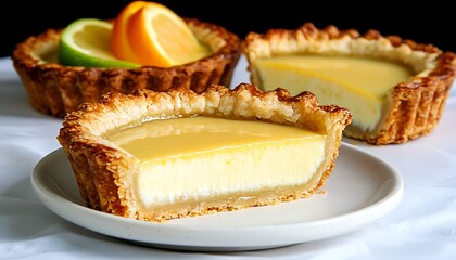 Citrus Tartlets with Pastry, Dessert, and Food.