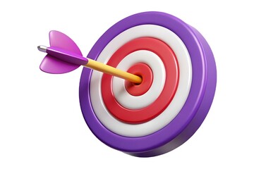 3d target with arrow isolated on white background
