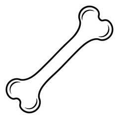 Dog Bone Line Art Vector