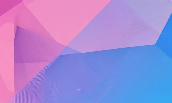This image features a geometric abstract background with translucent polygonal shapes in pink, purple, and blue hues. The design has a modern and minimalistic aesthetic, commonly used in digital art, 