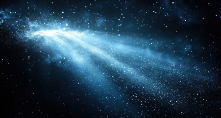 Dynamic light beam in a picturesque cosmic starry expanse