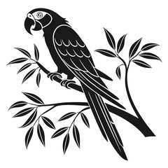 macaw black silhouette icon vector 