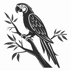 macaw black silhouette icon vector 