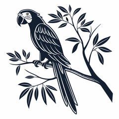 Obraz premium macaw black silhouette icon vector 