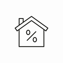 percent housing icon sign vector