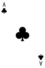 Ace of clubs card, playing cards