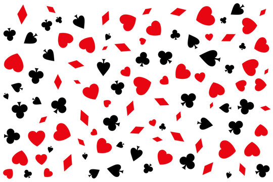Special poker background, playing card shapes on a white background
