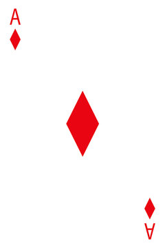 Ace of diamonds card, playing cards