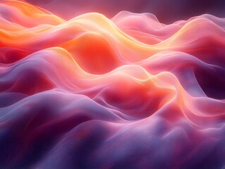 Obraz premium Abstract vibrant landscape with glowing orange and purple layers