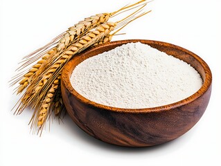 Wheat Flour in Wooden Bowl (1)