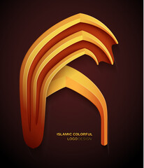 Colorful Islamic-Inspired Logo Design Featuring Arabesque Style