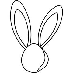 Easter Bunny Ear Line Art Vector