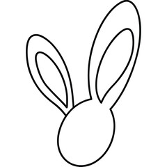 Easter Bunny Ear Line Art Vector