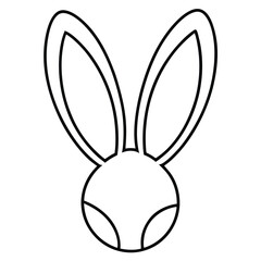 Easter Bunny Ear Line Art Vector